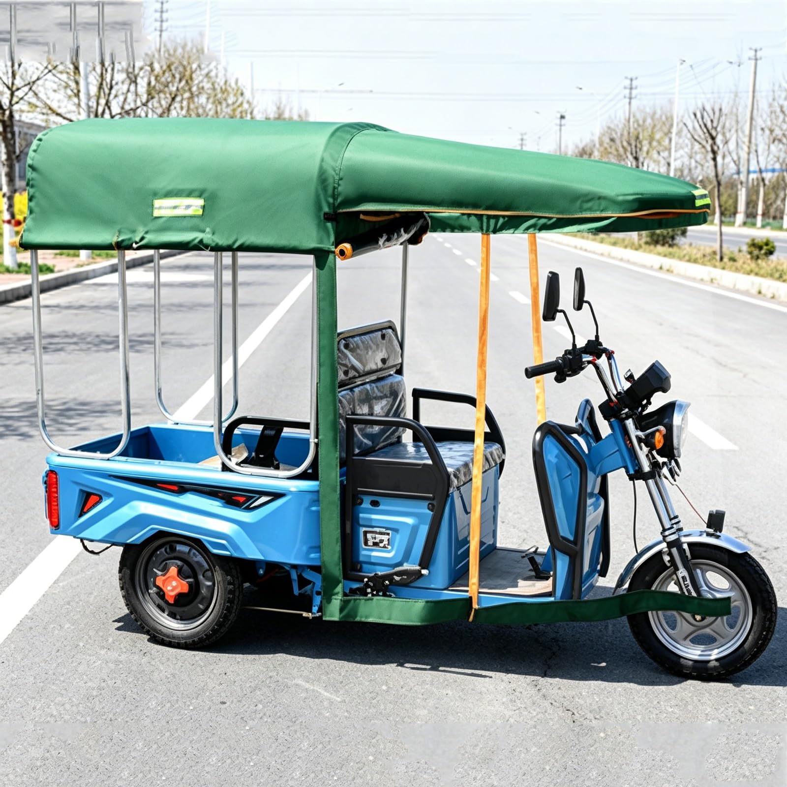 Cmycyddply Green Heavy Duty Electric Cargo Tricycle Canopy – Waterproof Awning Cover For Enclosed Trike, All-Weather Sun & Rain Shield(,120X90cm/47.2X35.4")