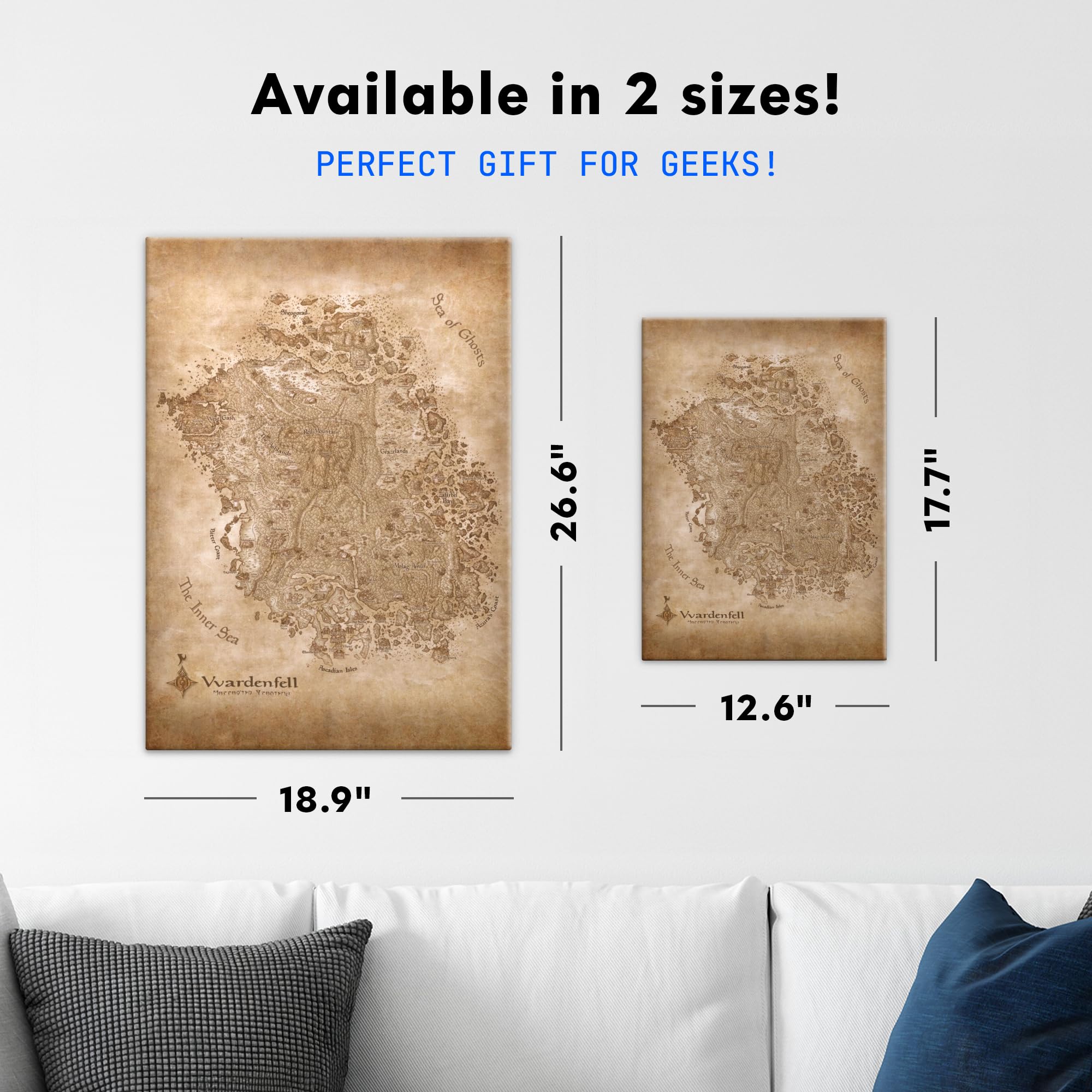 Displate Metal Poster The Elder Scrolls Morrowind Anth Map Wandbild M | Magnetische Befestigung Wandposter. Wanddeko, Metall Wandkunst, Wanddekoration im Wohnzimmer in Schlafzimmern & Büros.