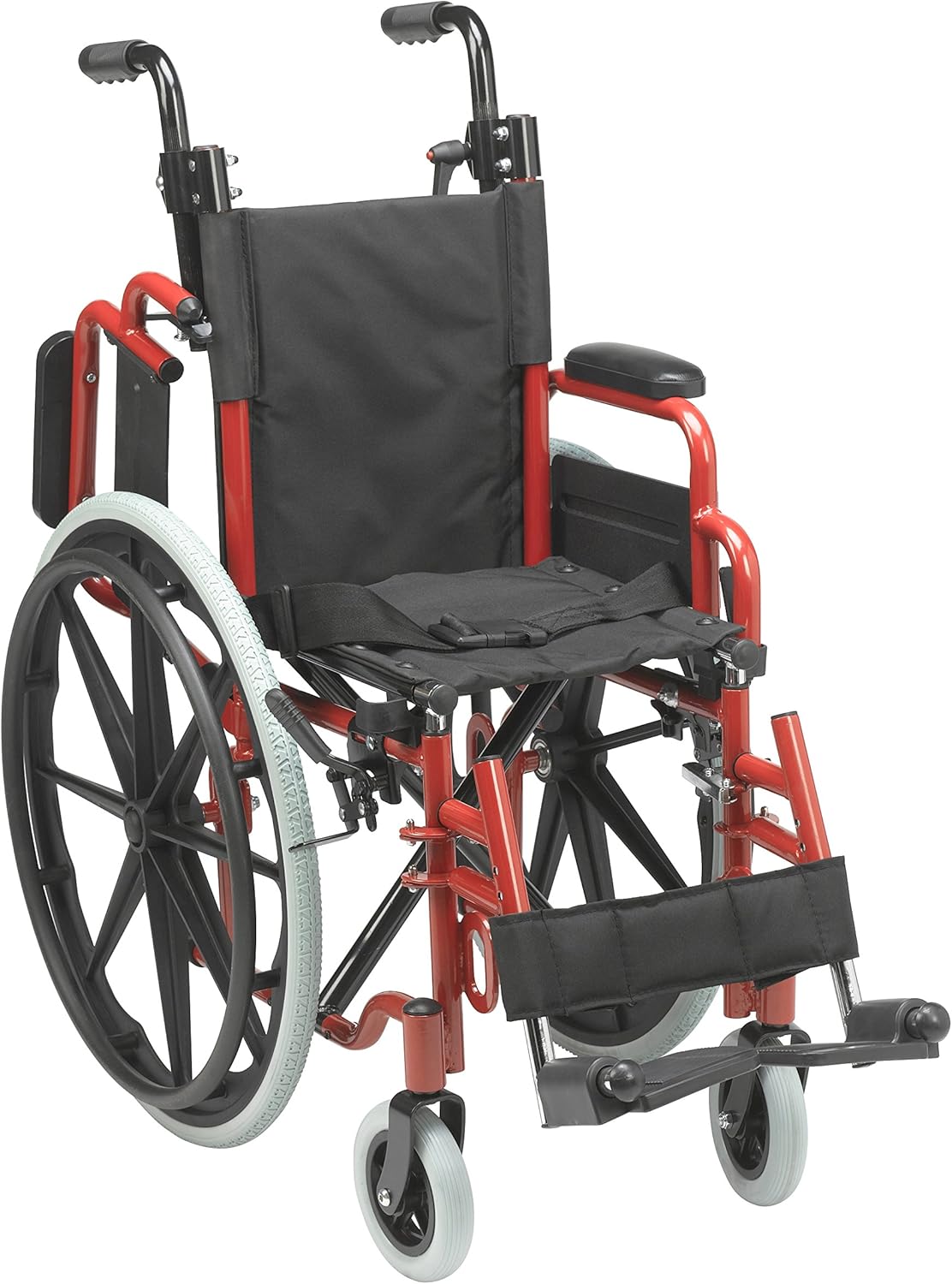 Buy 2 get 3 Inspired by Drive Wallaby Pediatric Folding Wheelchair, Fire Truck Red, 12 Inch
