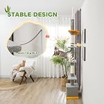PawHut Floor to Ceiling Cat Tree, Cat Tower with 90.5"-108" Adjustable Height, 5 Tier Activity Centre with Scratching Posts, Hammock, Condo, Toy Ball for Indoor Cats, Light Grey
