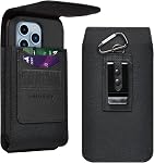Dual Phone Holster Pouch Suitable for iPhone 17/16/15/14/13/12/11/17Pro/16Pro/15Pro/14Pro/13Pro/12Pro, Samsung, Motorola with Wallet Holster Card Holder,Phone Case Pouch Protective Holster