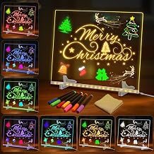 LED Message Light Board 35 x 25 cm, Light Tablet Drawing, Erasable Acrylic Magic Board with 7 Colours Pen for Cafe, Home, Office (35 x 25 cm)