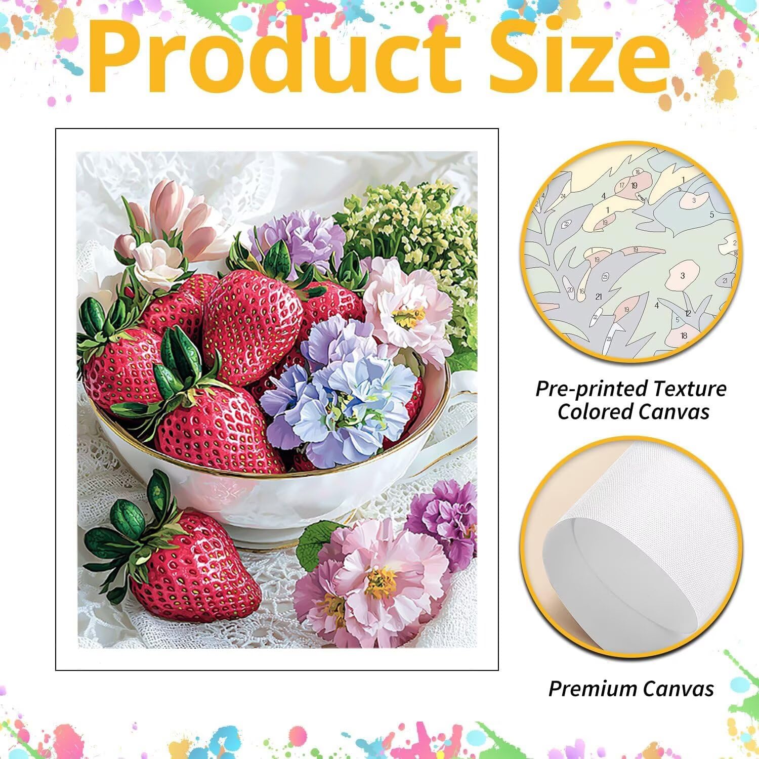 WEISHIWE Fraise fruit Peinture Numero Adulte Kits, 80x100cm m-903