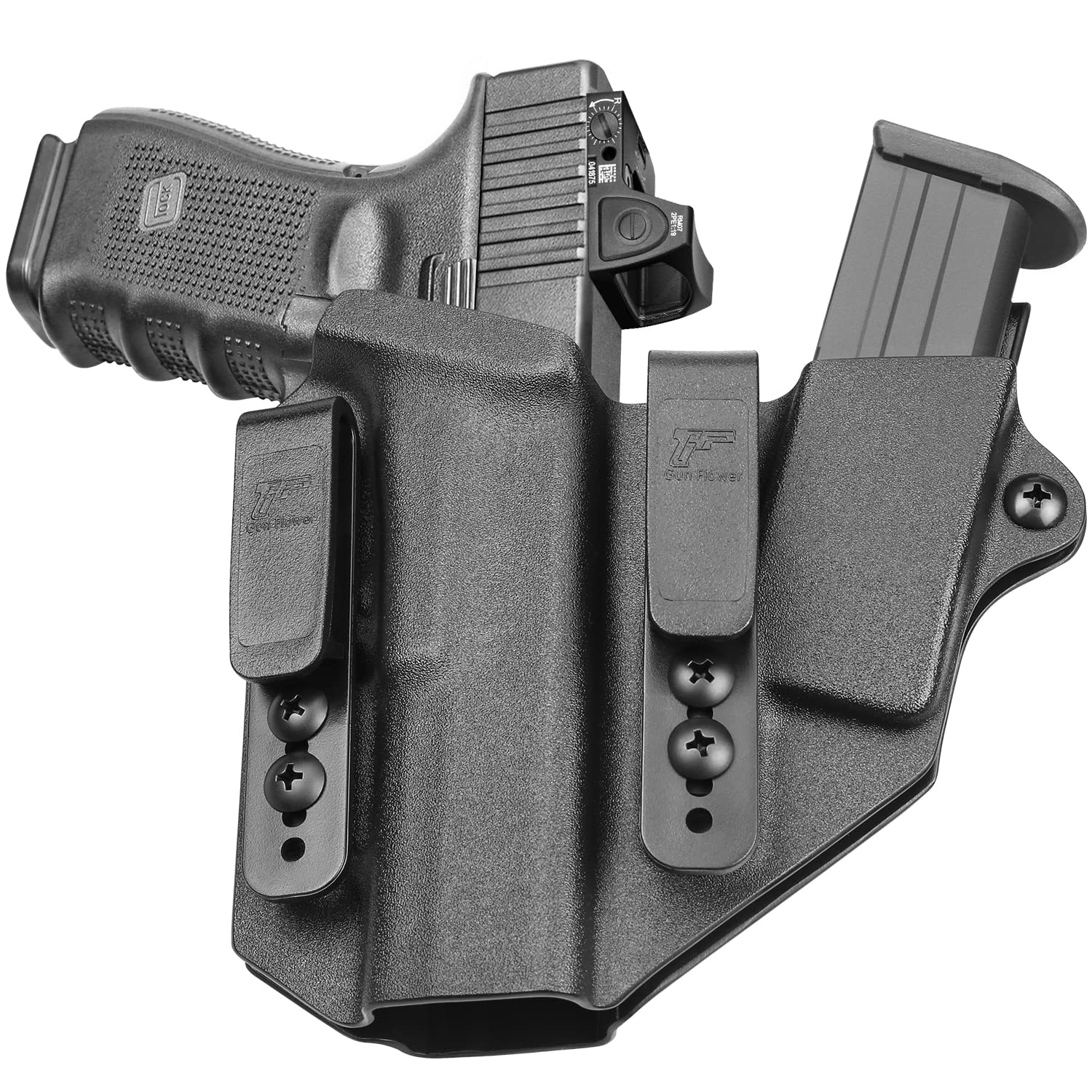 G19 Holster - Compatible with Glock 19 / 19X Gen 3 4 5 & Glock 23/32 Gen 3 4 & Glock 44/45 & MOS, Adj.Retention & Cant, 9mm Holster, Available in IWB/OWB & Right- /Left-Hand & Kydex & Polymer & Claw