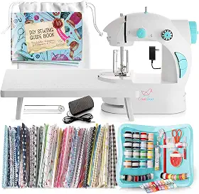 Mini máquina de costura para iniciantes, máquina de costura portátil de 122 peças, máquina de costura pequena de velocidade dupla, máquina de costura para adultos e crianças, máquinas de costura para