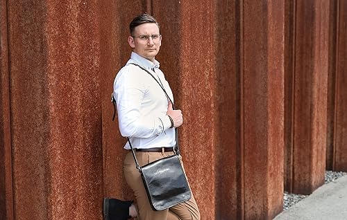 Miniatura 7 de Bolso bandolera de cuero para hombre, bolso cruzado hecho a mano, bolso de hombro, resistencia al tiempo