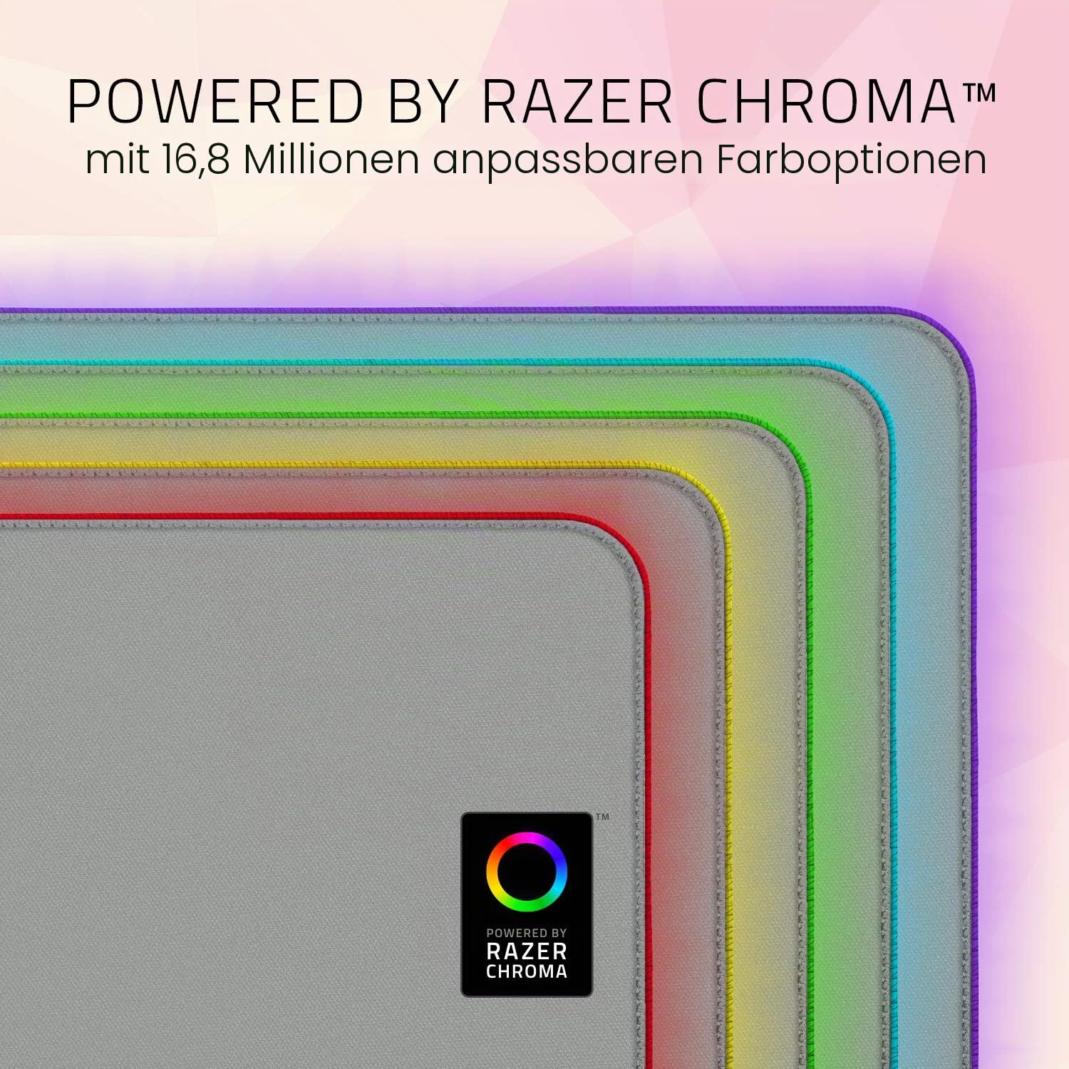Razer Goliathus Extended Chroma Quartz - Extra große weiche XXL Gaming Maus-Matte mit RGB Beleuchtung (Kabelhalterung, Stoff-Oberfläche, Gesteppter Rand, Optimiert für alle Mäuse) Mercury Rosa