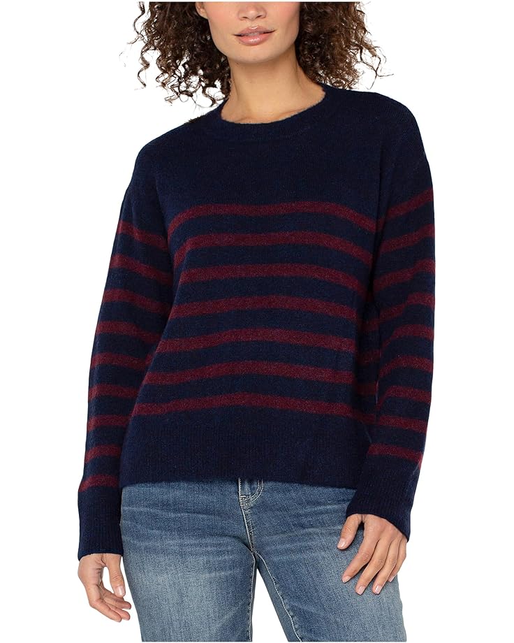 Liverpool Los Angeles Long Sleeve Crew Neck Dropped Shoulder Sweater - Main View