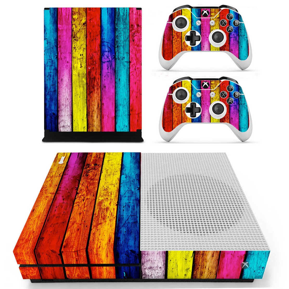 DOTBUY Vinyl Decal Full Body Skin Sticker For Microsoft Xbox One S Console And 2 Controllers And Kinect 2.0 (Carbon Fiber Black) — view 5