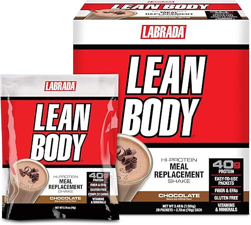 Labrada Nutrition Lean Body - Batido de reemplazo de comidas de alta proteína, chocolate, 2.78 onzas (paquete de 20) paquetes