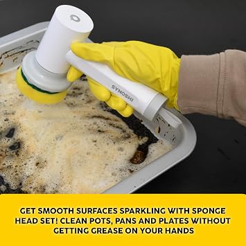 Synoshi Sponge Brush Heads (6 Units) for Electric Cleaning Brush | Designed for Cleaning Smooth Surfaces
