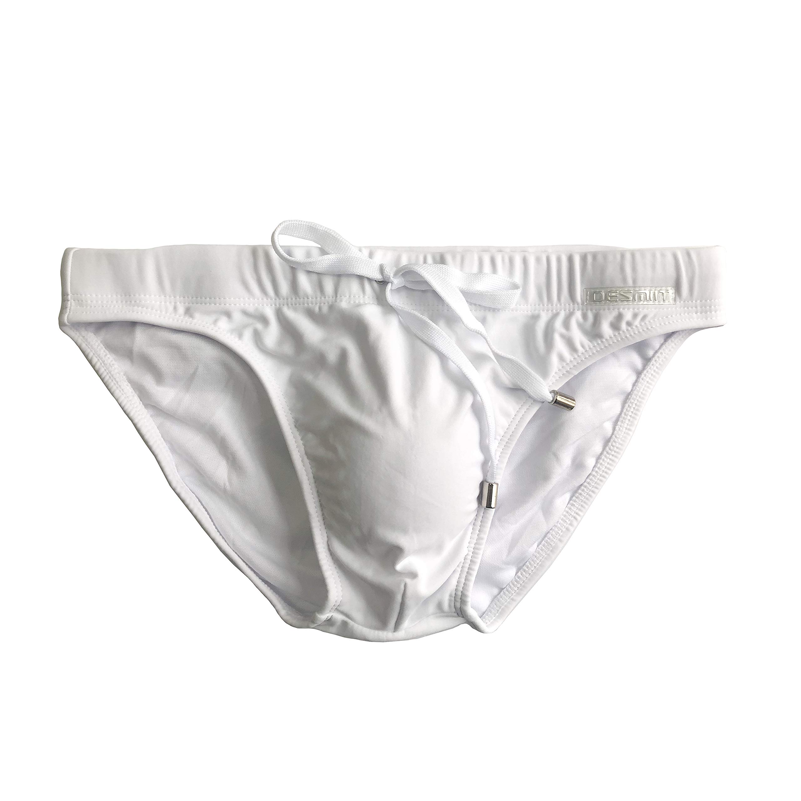 GOGOHOT Men's Sunbath Swimwear Push up Cup Pad Inner Swim Brief White