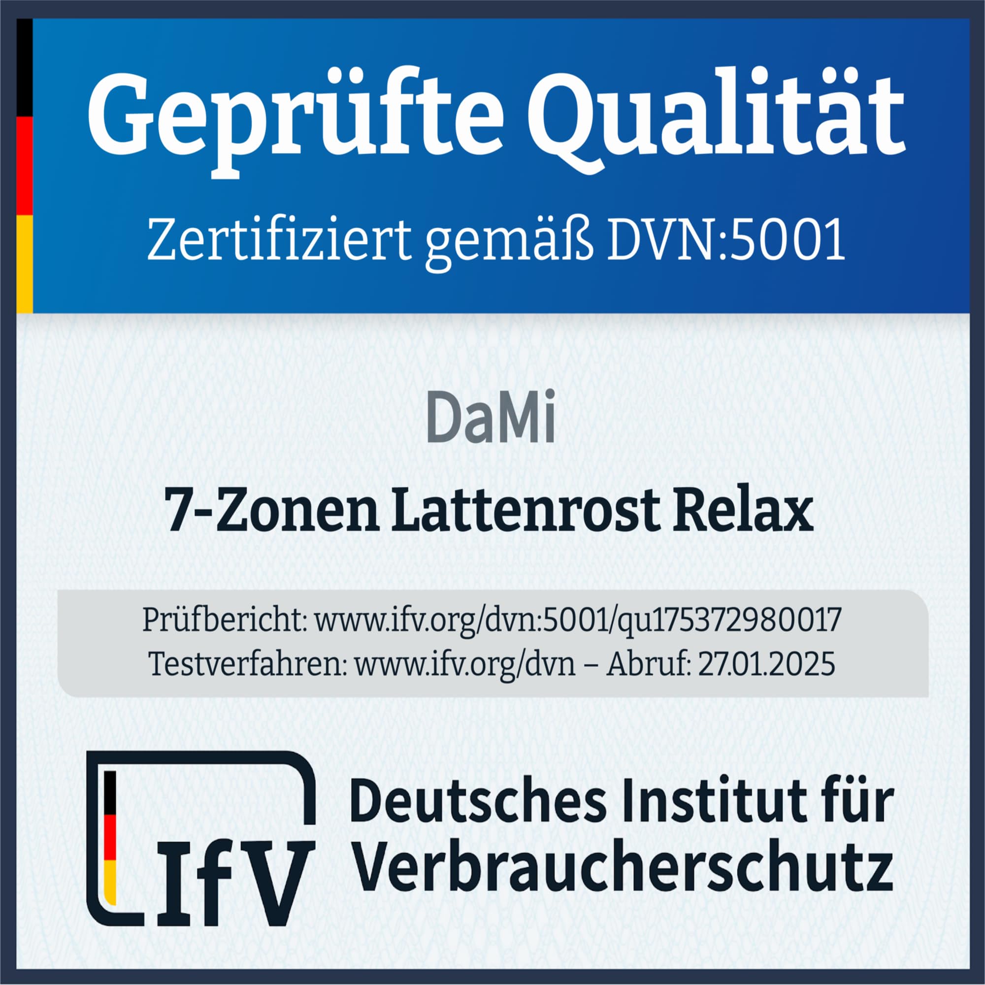 DaMi 7-Zonen Lattenrost Relax NV 140x200cm I mit 6 Härtestufen, Made in Germany, Buche & Birke, 42 Federholzeisten, Bett Lattenrahmen zur Selbstmontage, Bettrost extrem hochwertig & stabil