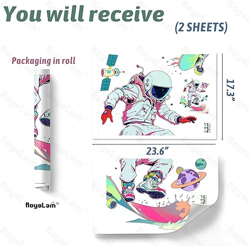 Miniatura 4 de Calcomanía de pared de astronauta con planeta y satélite para niños, niños, bebés, removible, despegar y pegar, decoración del hogar, para aula,