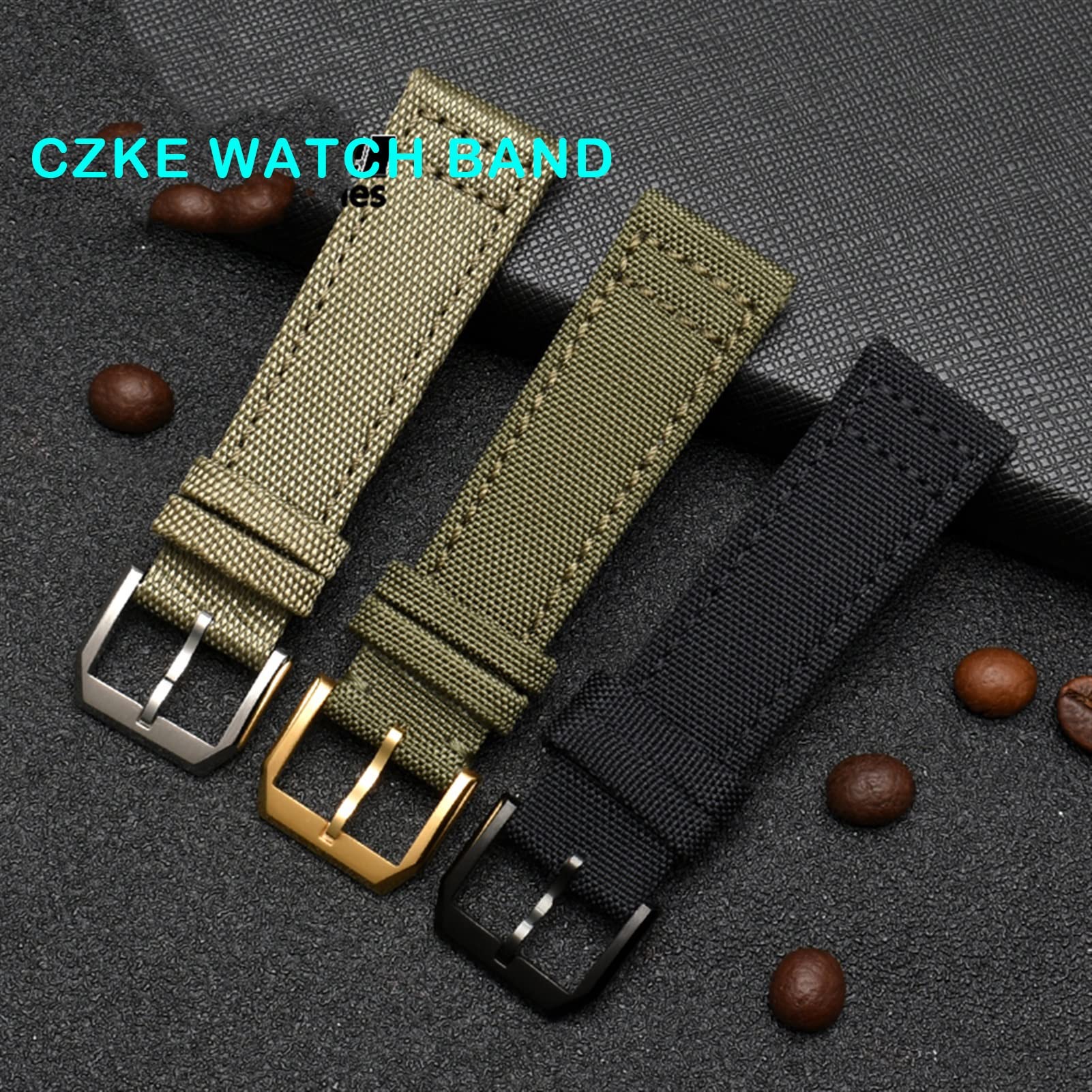 Zum Iwc Pilot Spitfire Timezone Topgun Riemen Grüne Schwarze Gürtel Armbanduhr 20mm 21 mm 22 mm Nylon Canvas Stoff Uhrenband