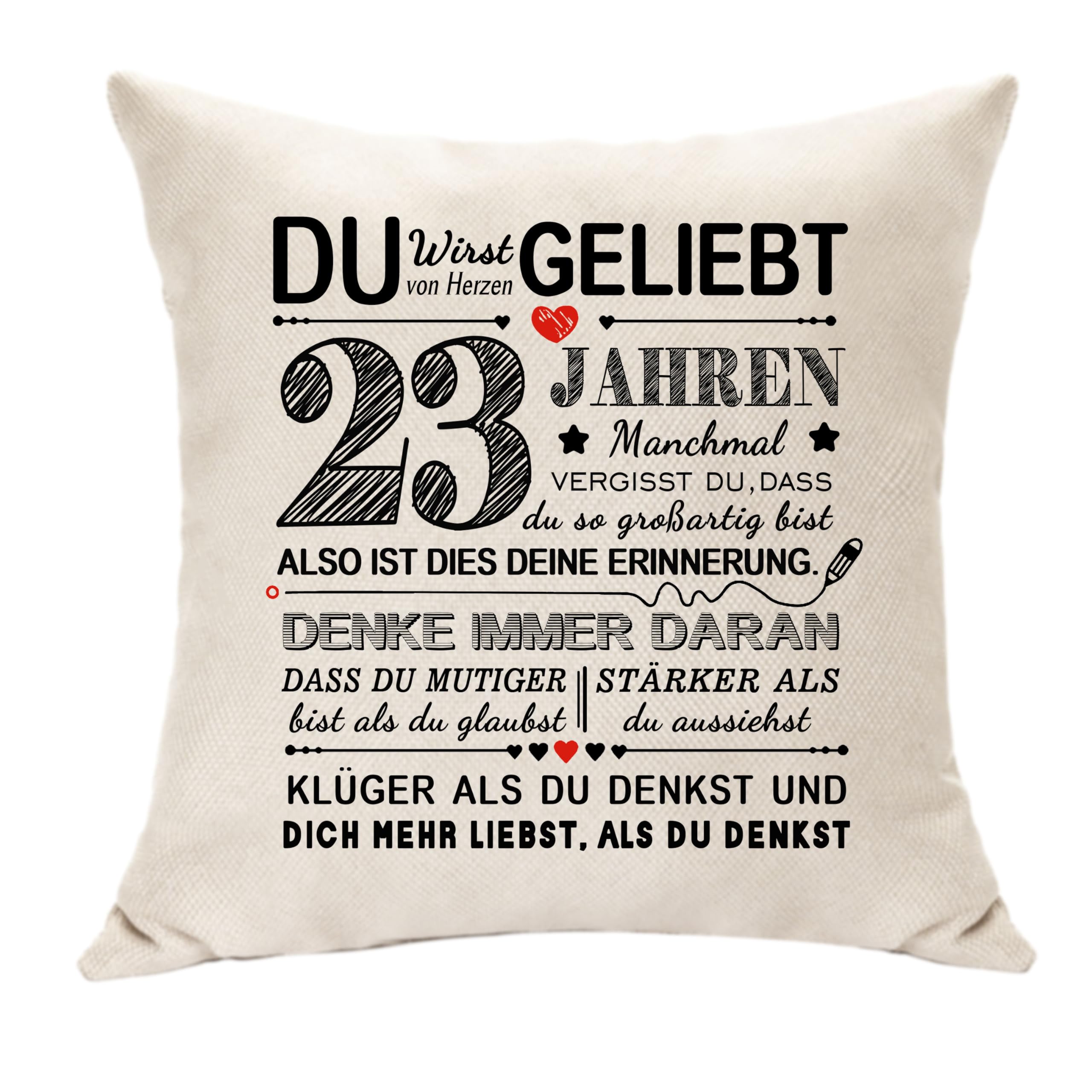 Hasodeo Kissenbezug Geburtstag Decroation Geschenke für 10. 15. 20. 30. 35. 40. 50. 60. 70. 80. 90. 100. Frauen Männer Mädchen Jungen Geburtstagsgeschenk Inspirierende Geschenke für Sie Ihn