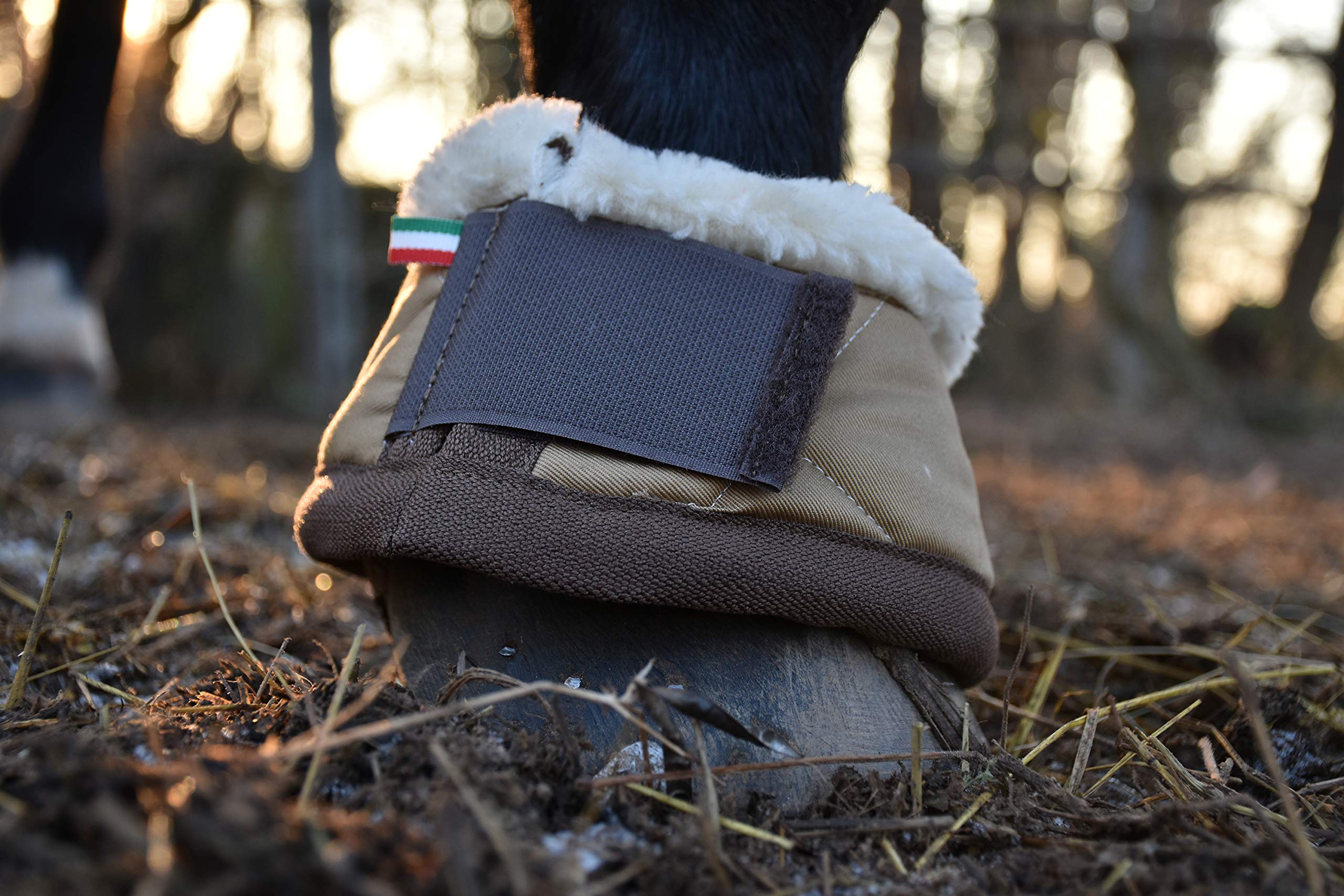 LOVEHORSES Ocieplacz do koronek z ekologicznej ceramiki. Stymuluje wzrost podkowy. Standard 100 certyfikowany przez Oeko-TEX® - 100% Made in Italy (ciemnobrązowy - duży)