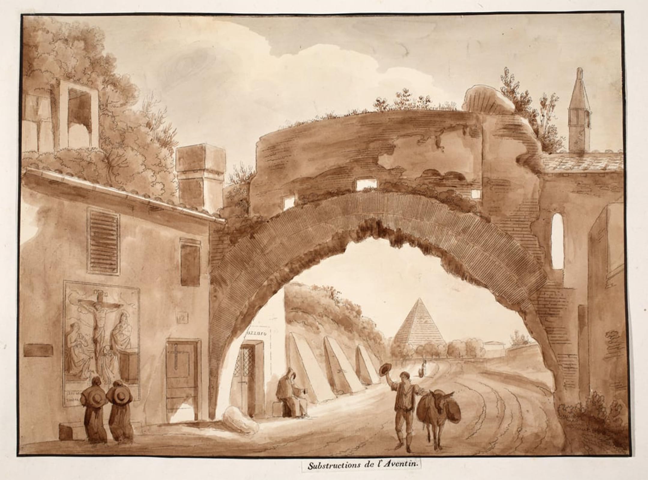 ARTXLXXBN Famous Prints Artwork Pictures Poster Painting Art Foundations of the Aventine by Agostino Tofanelli Artwork Landscape Pictures for Home Decor 60x90cm