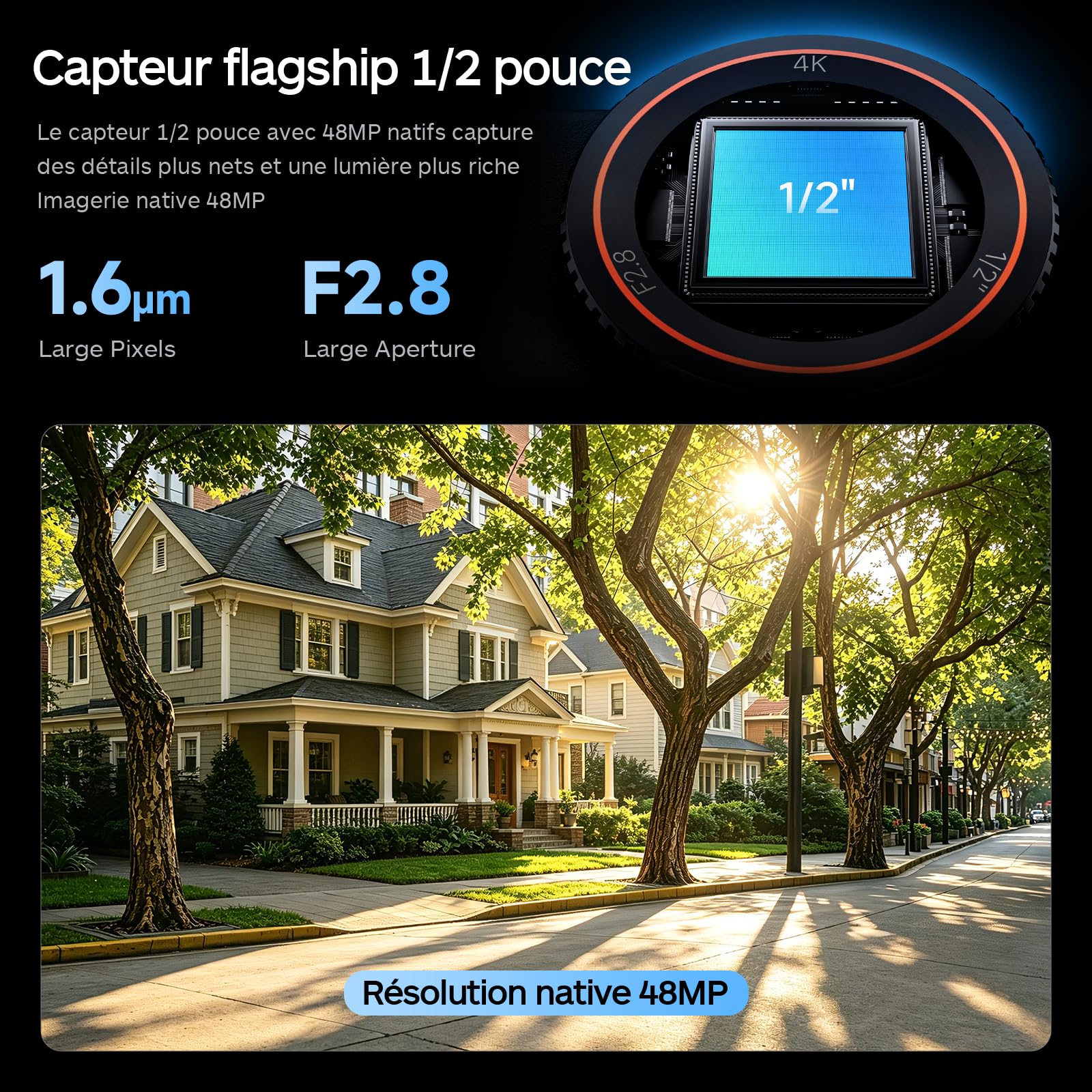 XTU S7 Pro Caméra Sport 4K 50FPS - Stabilisation Super 5.0, AI ISP, Fixation Magnétique Rapide, Capteur 1/2'' 48MP, WiFi 6, Correction d’Horizon 360° pour Moto, Vlog et Voyage