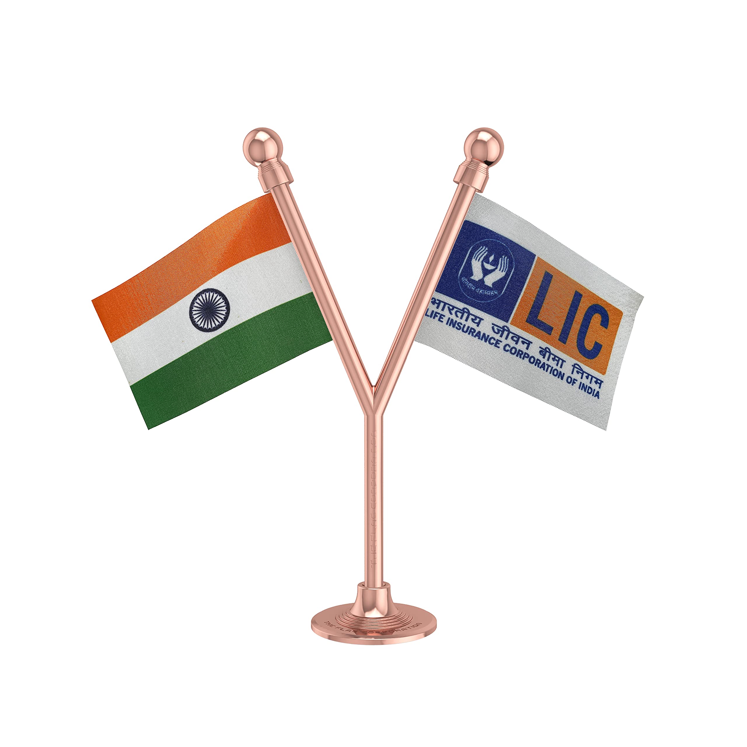 The Flag Corporation India & LIC Car Dashboard Flag 2in x 3in with A Plastic Blush Rose Gold Base (B094H5N9PP) Amazon Price History, Amazon Price Tracker