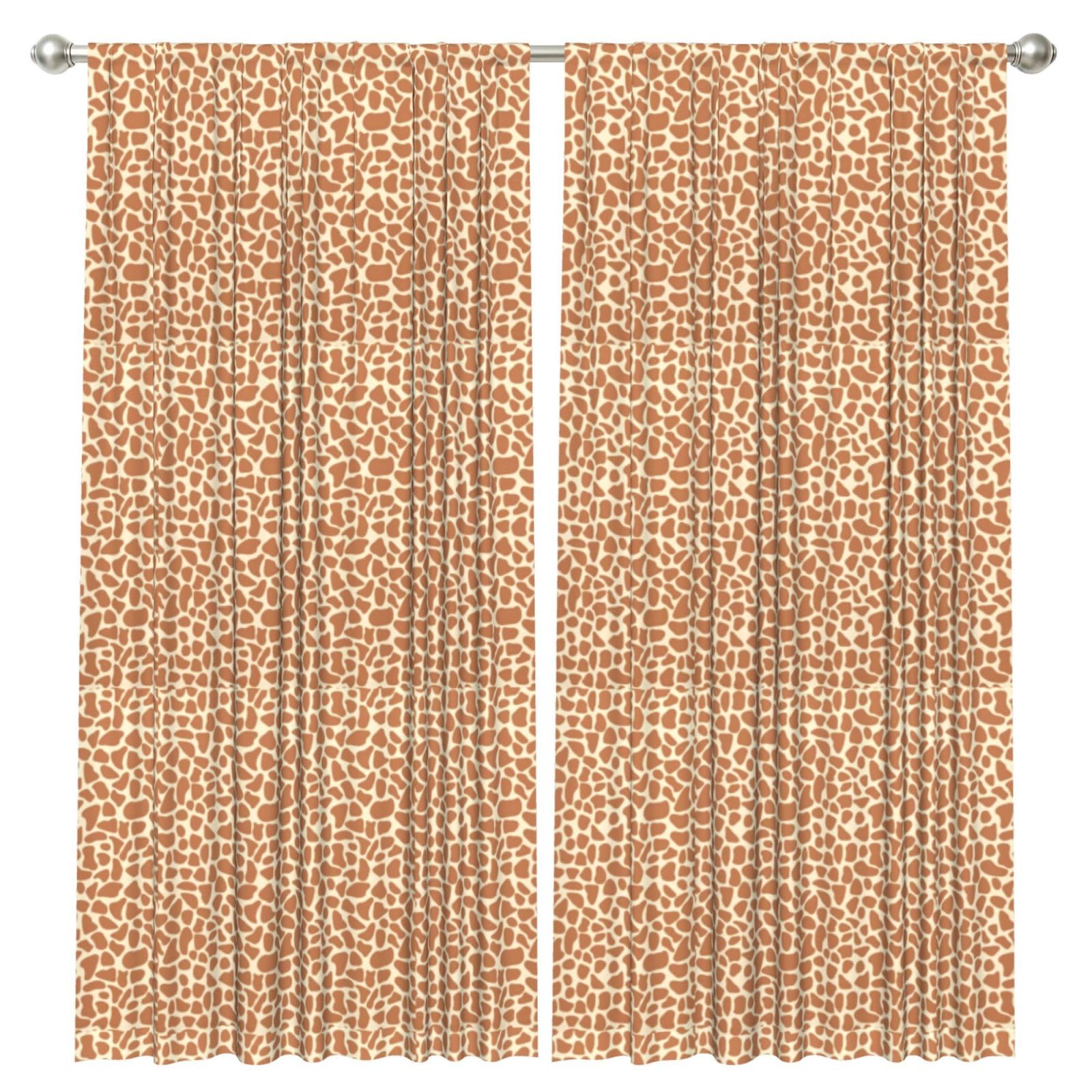 InOmak Giraffe Animal, 2 Panels Window Curtains 52 x 84 Inch Blackout Curtains for Living Room Bedroom