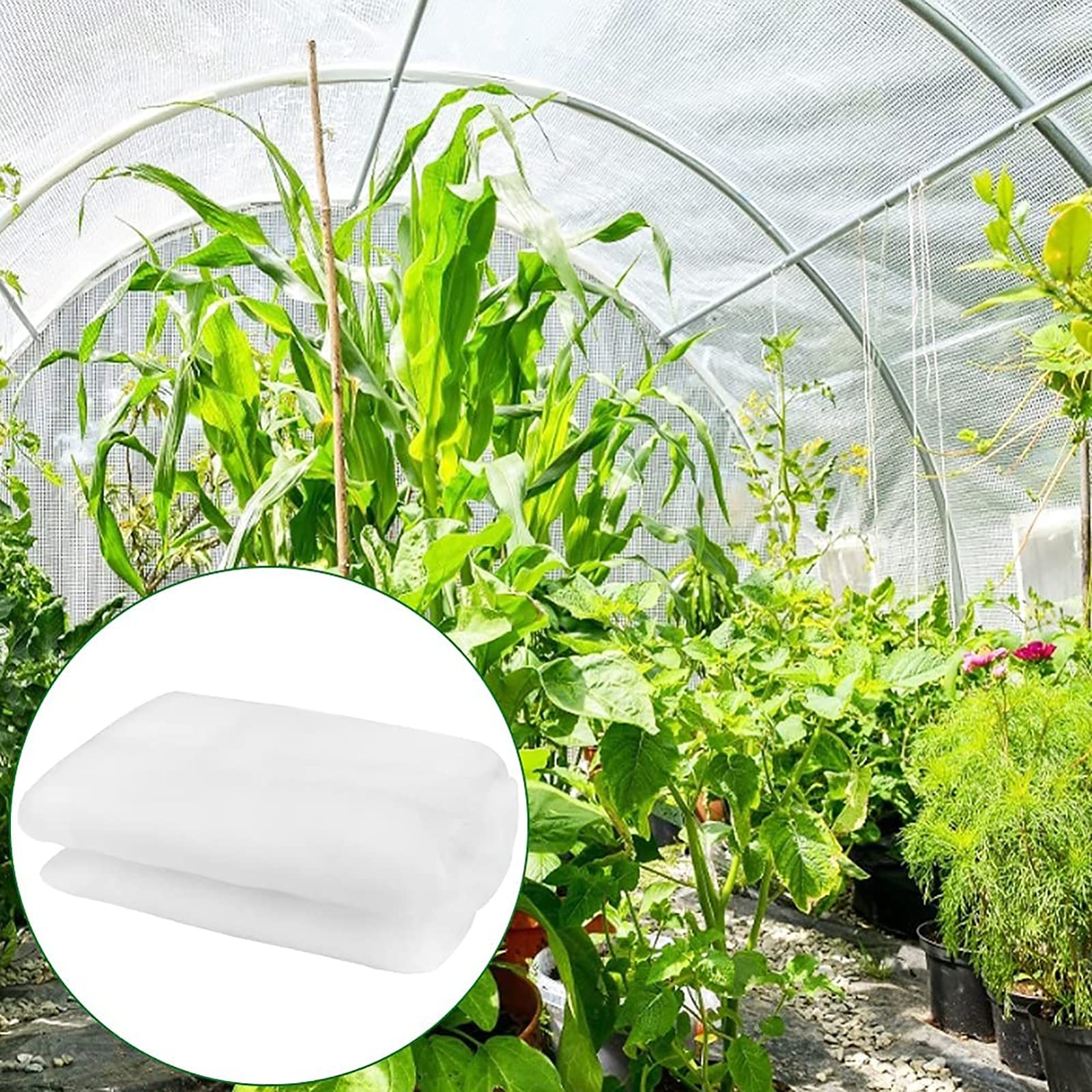 Siatka na owady na warzywa, siatki ochronne ogrodowe, siatka przeciw owadom i komarom i ptakom siatka ogrodowa, ochrona roślin, biała (rozmiar: 3 x 30 m / 9,8 x 98,4 cala)