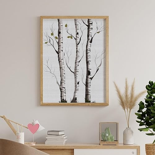 Miniatura 5 de QMNVBDS Birch Tree Diamond Painting Diamond Art Kits for Adults Round Dirll Diamond Painting Kit Diamond Painting Kits for Adults Beginners Gem Art