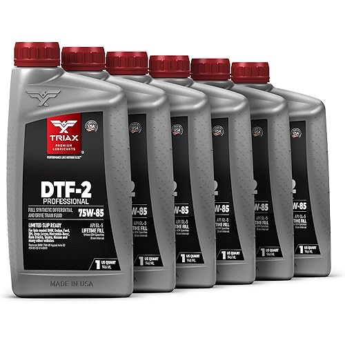 TRIAX DTF-2 Professional 75W-85 GL-5 Full Synthetic Differential & Drivetrain Fluid | Limited Slip Ready | Compatible with BMW, Dodge, Ford, GM, Jeep, Lexus, MB, Nissan & Toyota (6 Quart Pack)