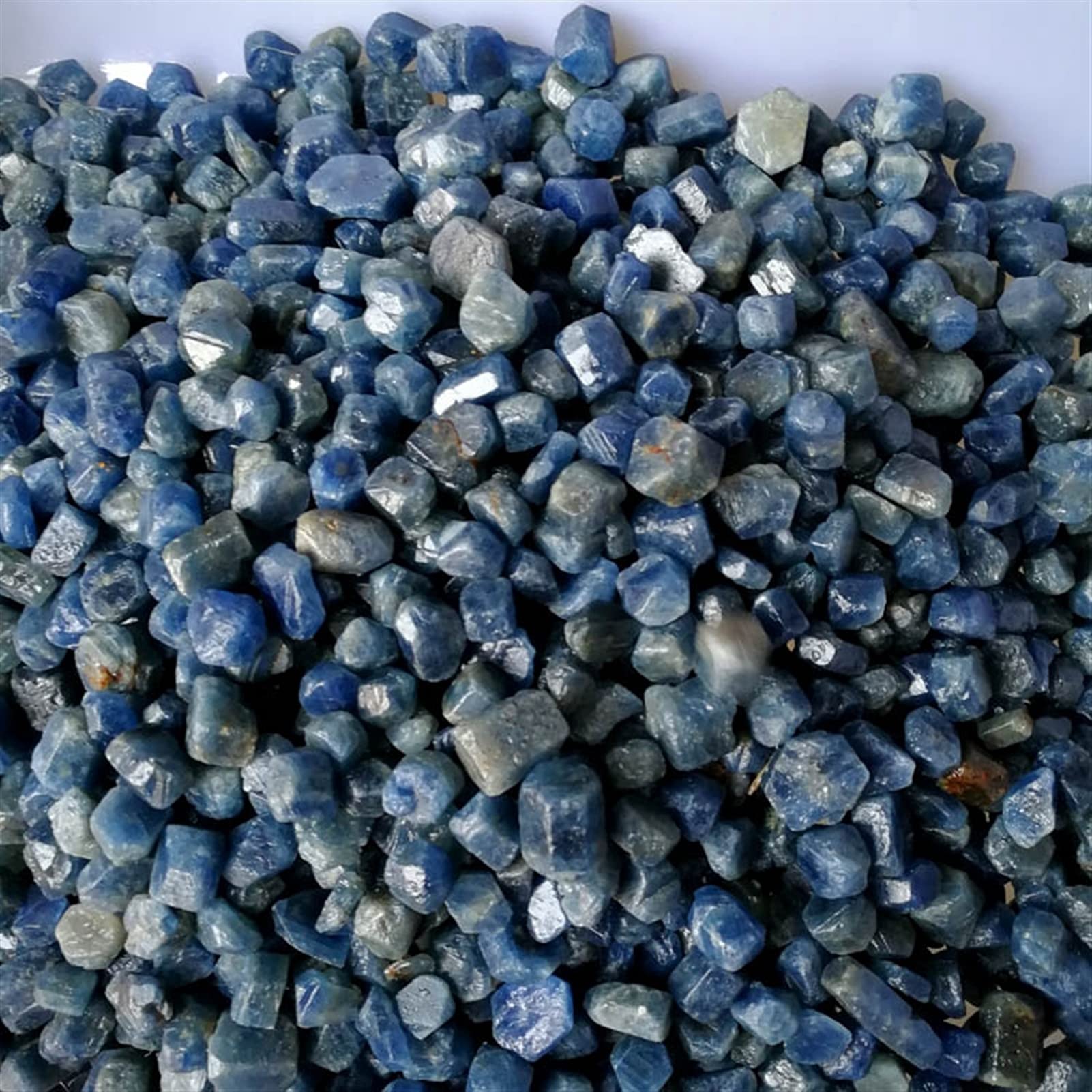 Real Raro 3-9MM Natural sin Calentar Azul Zafiro corindón faceta áspera espécimen Mnerals curación Acuario Grava pecera Piedras Inicio Colecciones (Size : 100g)