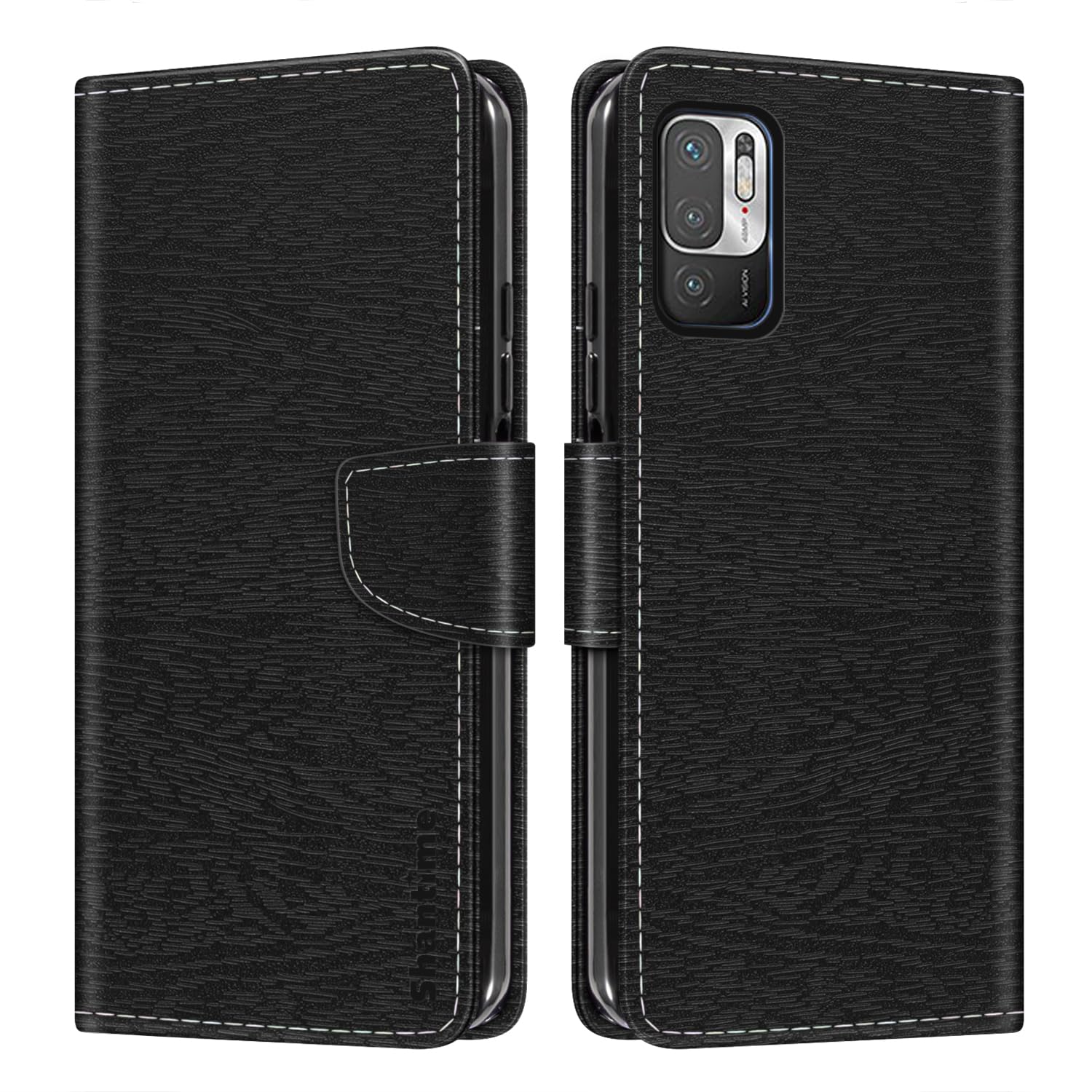 Shantime Leather Wallet Case Compatible with Xiaomi Redmi Note 10 5G, Colorful Flip Cover with Card Holders Magnetic Closure Full Protection Shell(