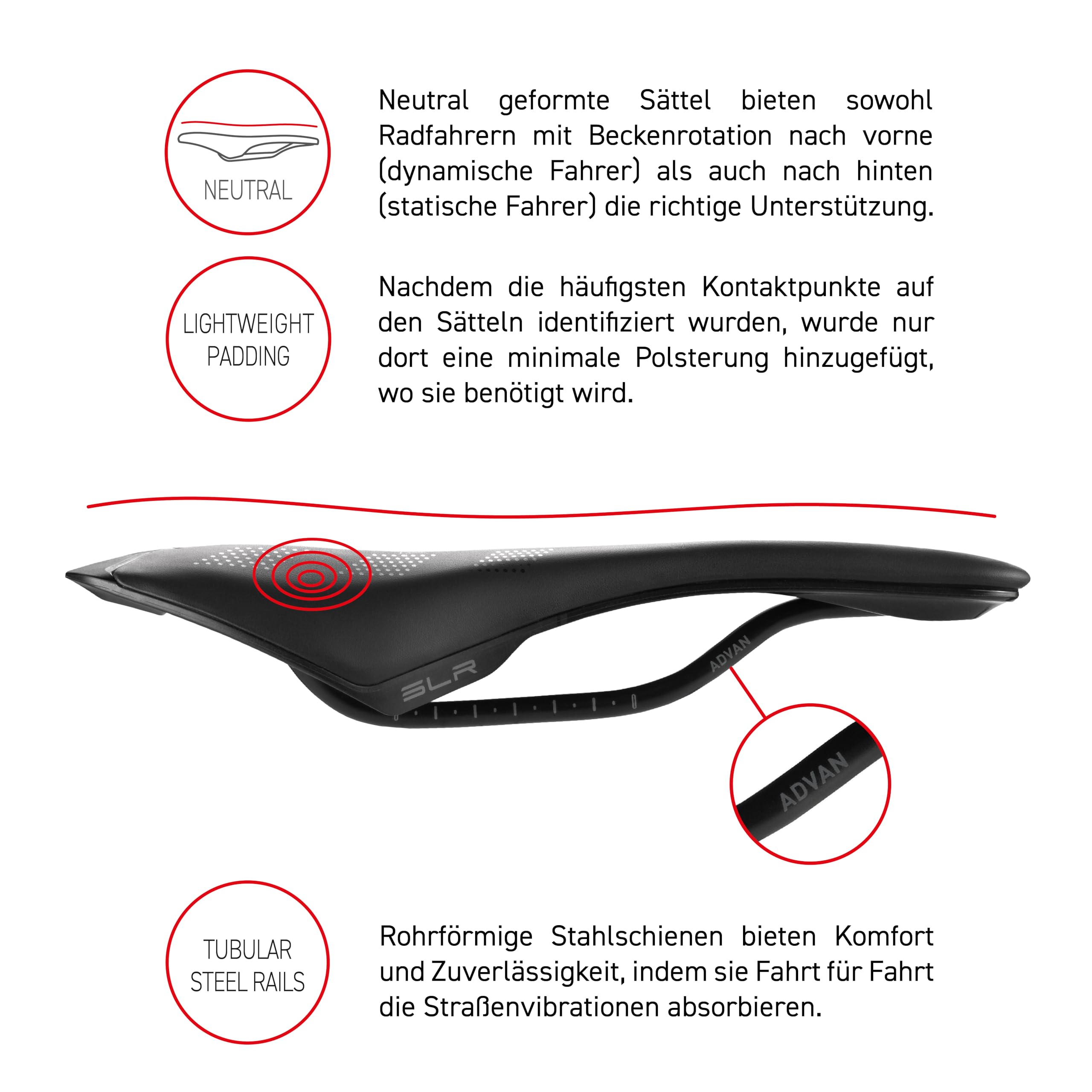 Selle Italia SLR Advan – Rennrad-Sattel aus Manganstahl, Leichtbezug, Superflow-Aussparung, leicht und komfortabel