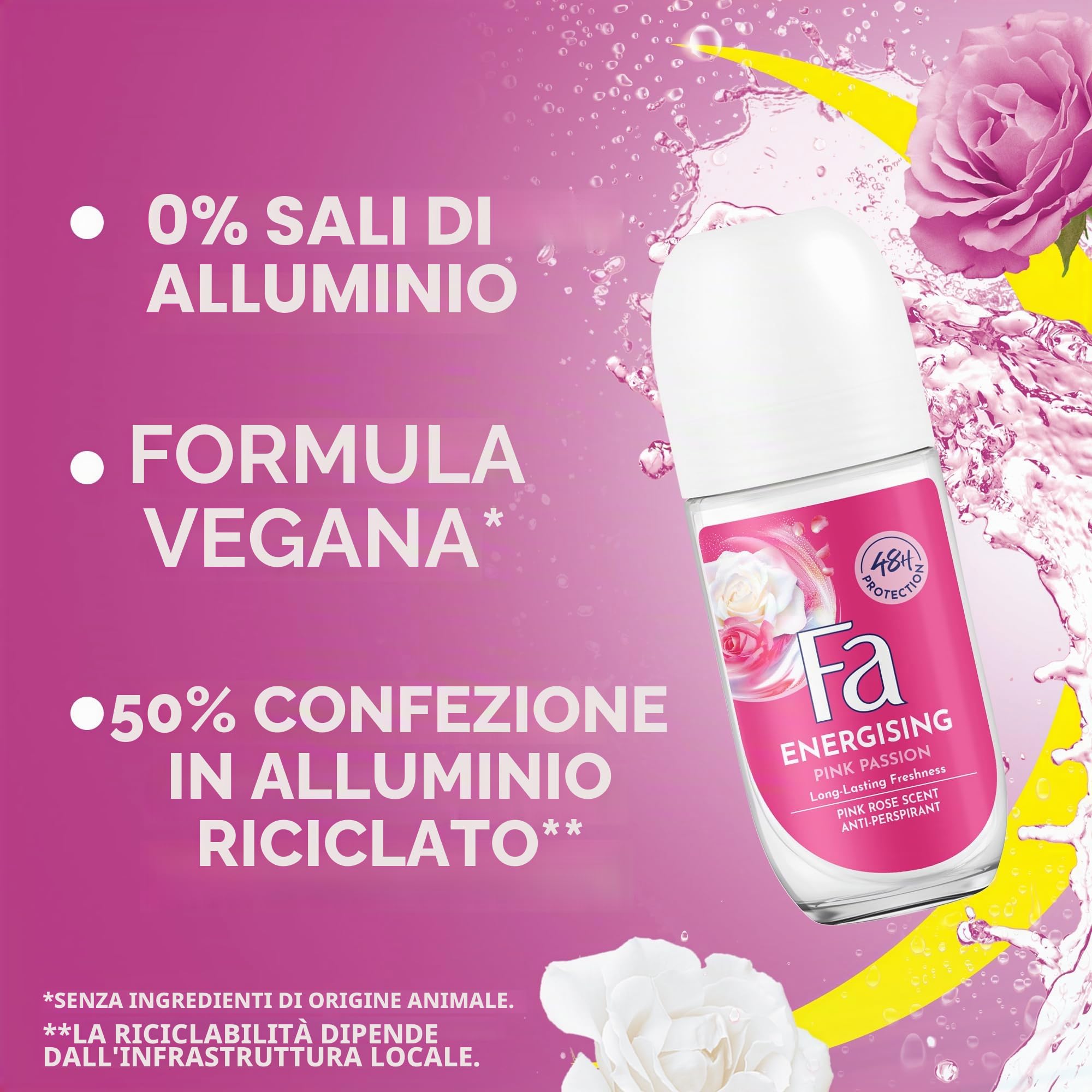 Fa - Deodorante Roll-On Pink Passion - 50 ml (confezione da 6) Totale: 300 ml