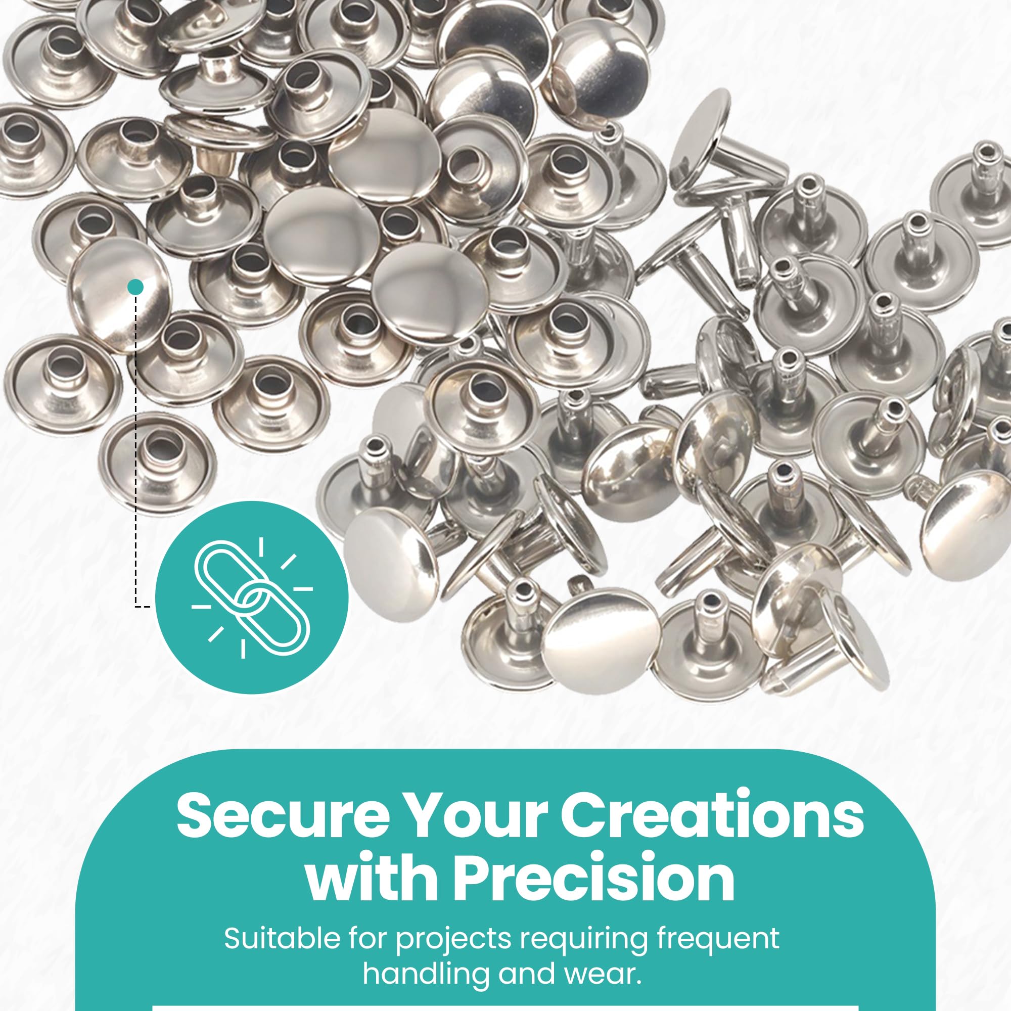 Rivetti Per Pelle, 300 Set Di Rivetti A Doppio Cappuccio, 3 Misure, 3 - Foto 11