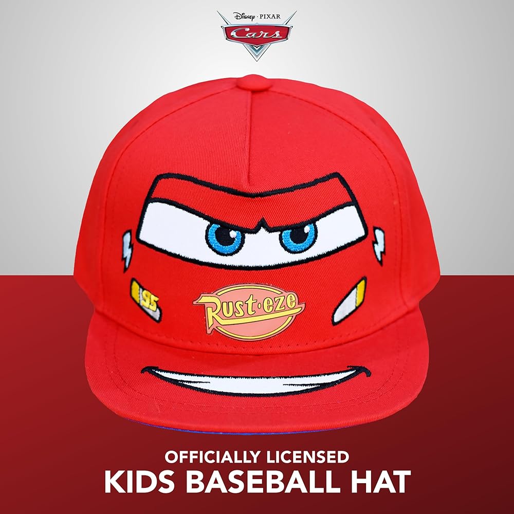 Disney Pixar Cars Baseball Cap, Lightning McQueen Kids Cotton