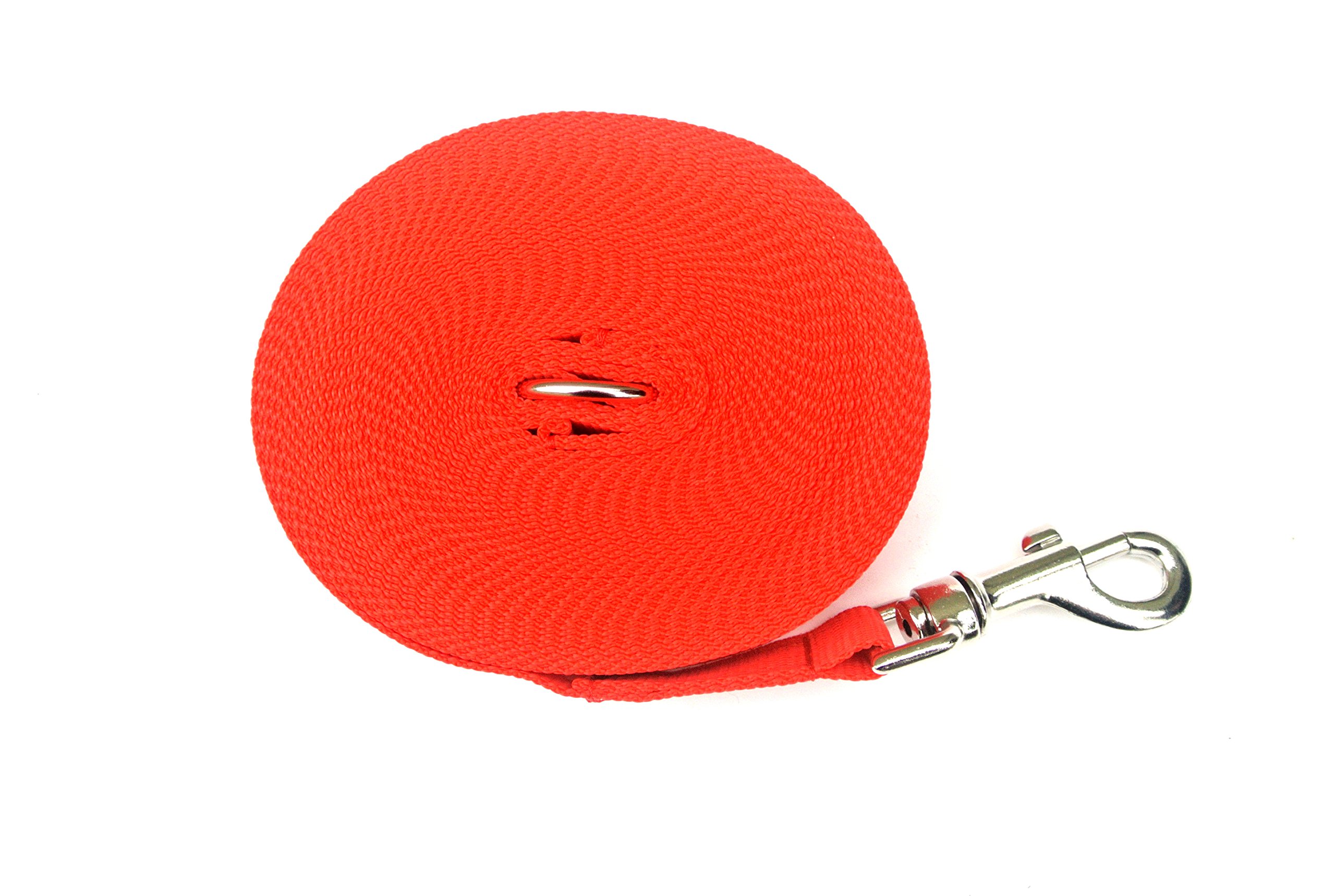 40ft 12m Long Dog Training Lead Obedience Recall Tracking Leash Large 25mm Webbing In Red