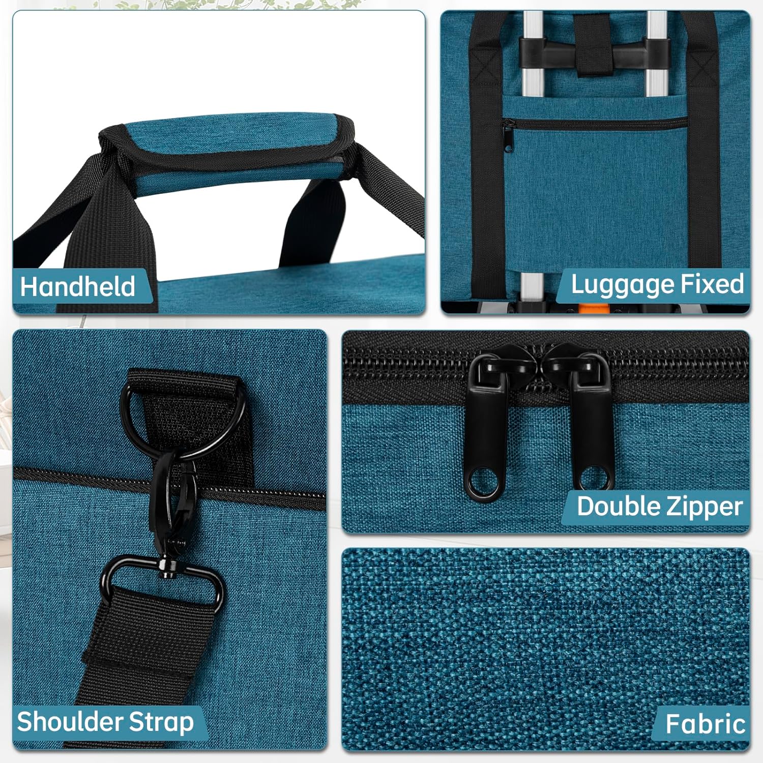 Extra Large Rolling Makeup Case with 4 Removable Pouches，Professional Make up Train Case with Wheels,Travel Cosmetic Bag for Hairstylists Nail Tech Makeup Artist with Detachable Trolley