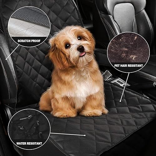 Miniatura 6 de AsFrost Funda de asiento para perros camiones SUV gruesa 600D resistente al agua y al desgaste duradera antideslizante convertible