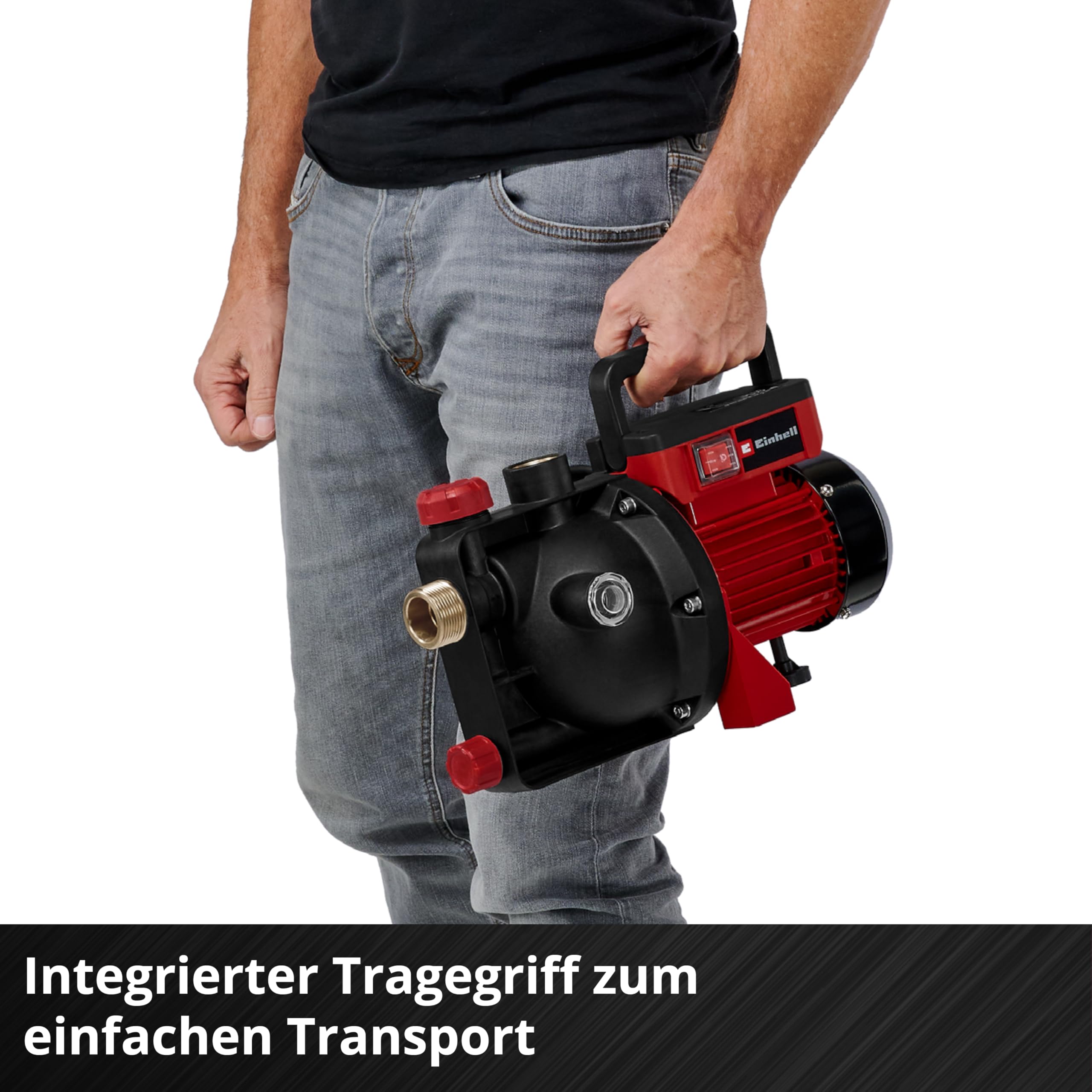 Einhell Gartenpumpe GC-GP 6050 ECO PLUS (max. 5000 L/h Fördermenge, max. 40 m Förderhöhe, ECO PLUS Technologie, Wasserablassschraube, inkl. Universaladapter 33,3 mm)