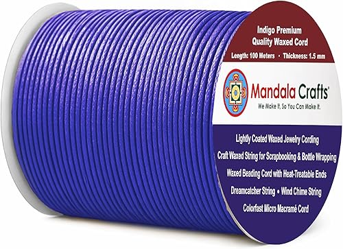 Miniatura 42 de Cuerda Mandala Crafts 0.03 pulgadas 109 yardas para hacer joyería, artesanía, macramé, cuerda de algodón encerado