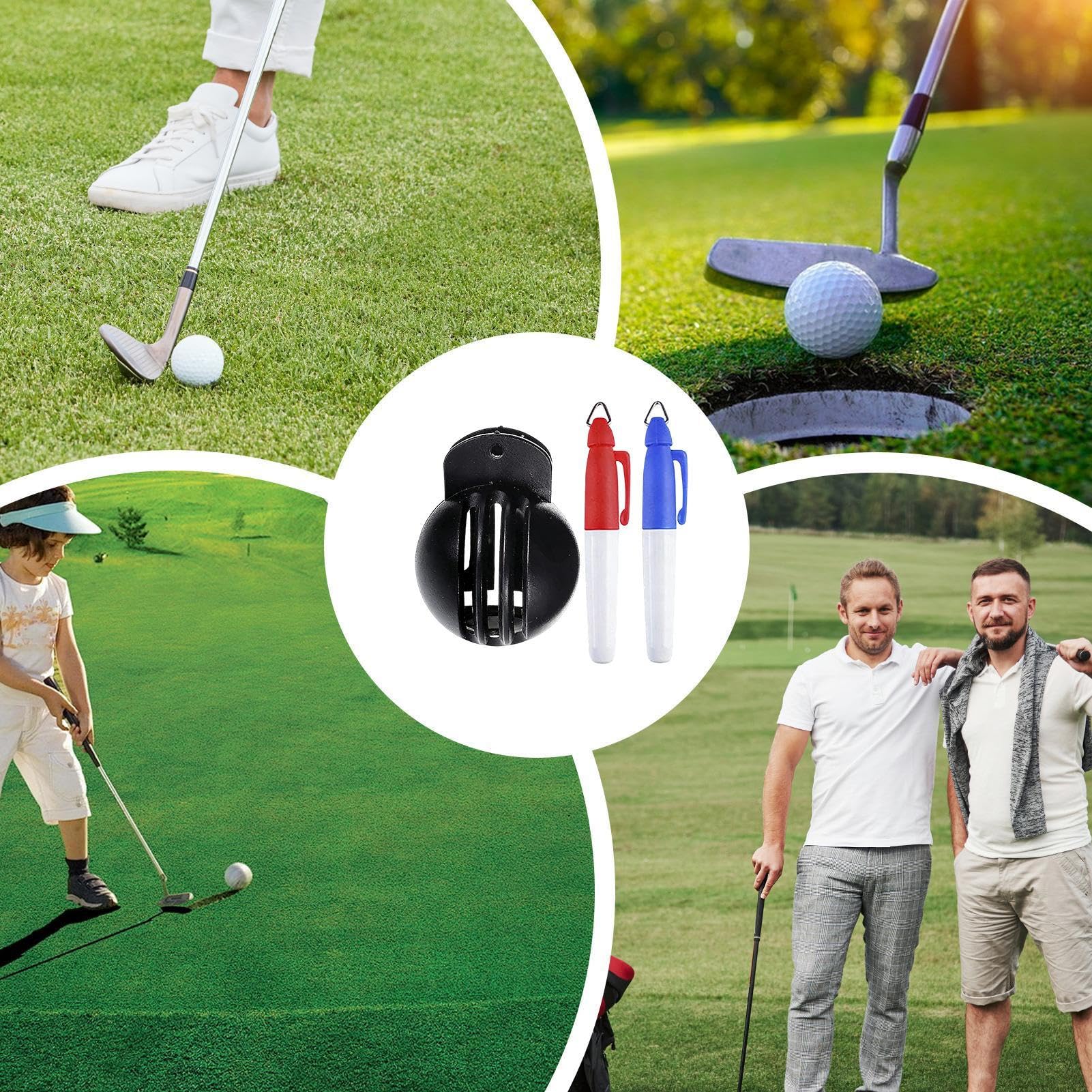 Manolyee Alineador de Líneas para Bolas de Golf - Portátil Resistente a Rayos UV - Plantilla de Marcador para Alineación de Pelotas