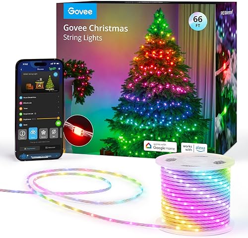Miniatura 1 de Govee Cadena de luces de 33 pies, luces inteligentes RGBIC para interiores con más de 99 modos de escena preestablecidos, luces LED de Navidad