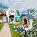 Animateur d'oiseaux avec caméra,AI Identifier les espèces d'oiseaux,Smart Bird Camera avec énergie solaire,enregistrement automatique FHD Oiseaux Vidéo dans le jardin, Notifications instantanées, Cadeau idéal pour les amoureux de la famille et des oiseaux, Bleu marine
