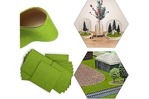 Artificial Grass Craft Mat - 12 Pieces of Vibrant Grass Green for Model Decoration