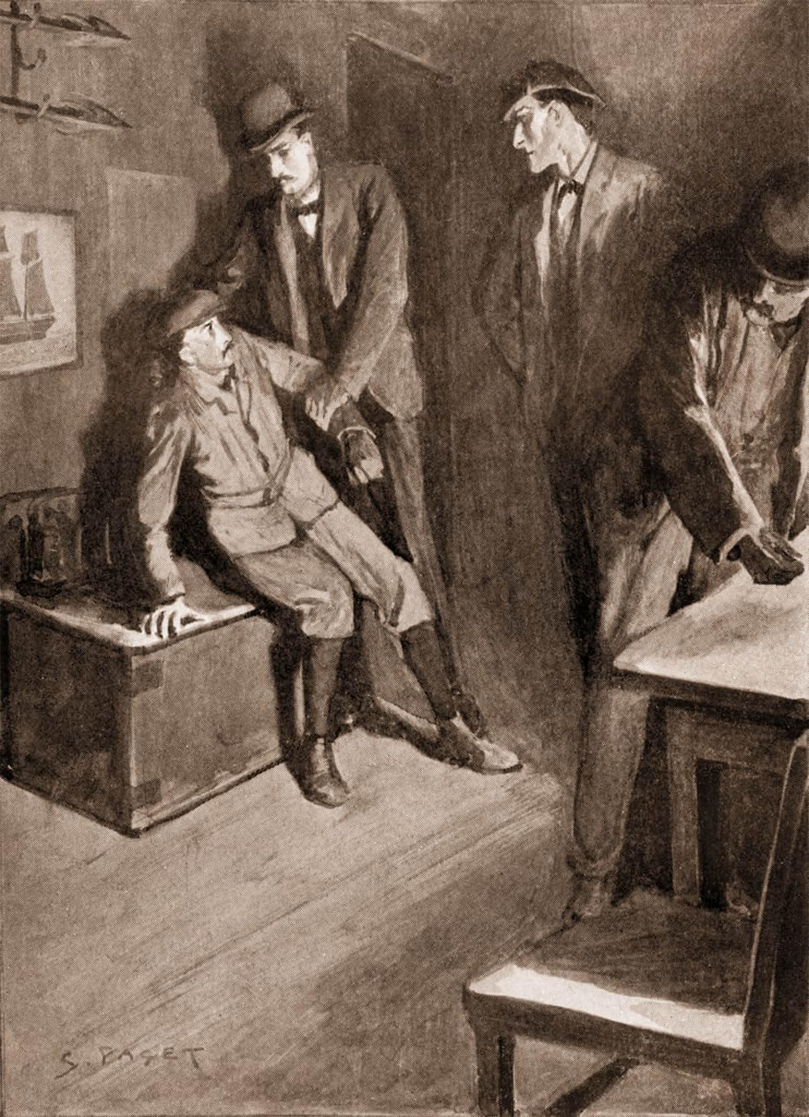 ARTXLXXBN Famous Print Painting Colorful Art Print the Return of Sherlock by Sidney Paget Canvas Art Decorations for Home Decor 60x90cm