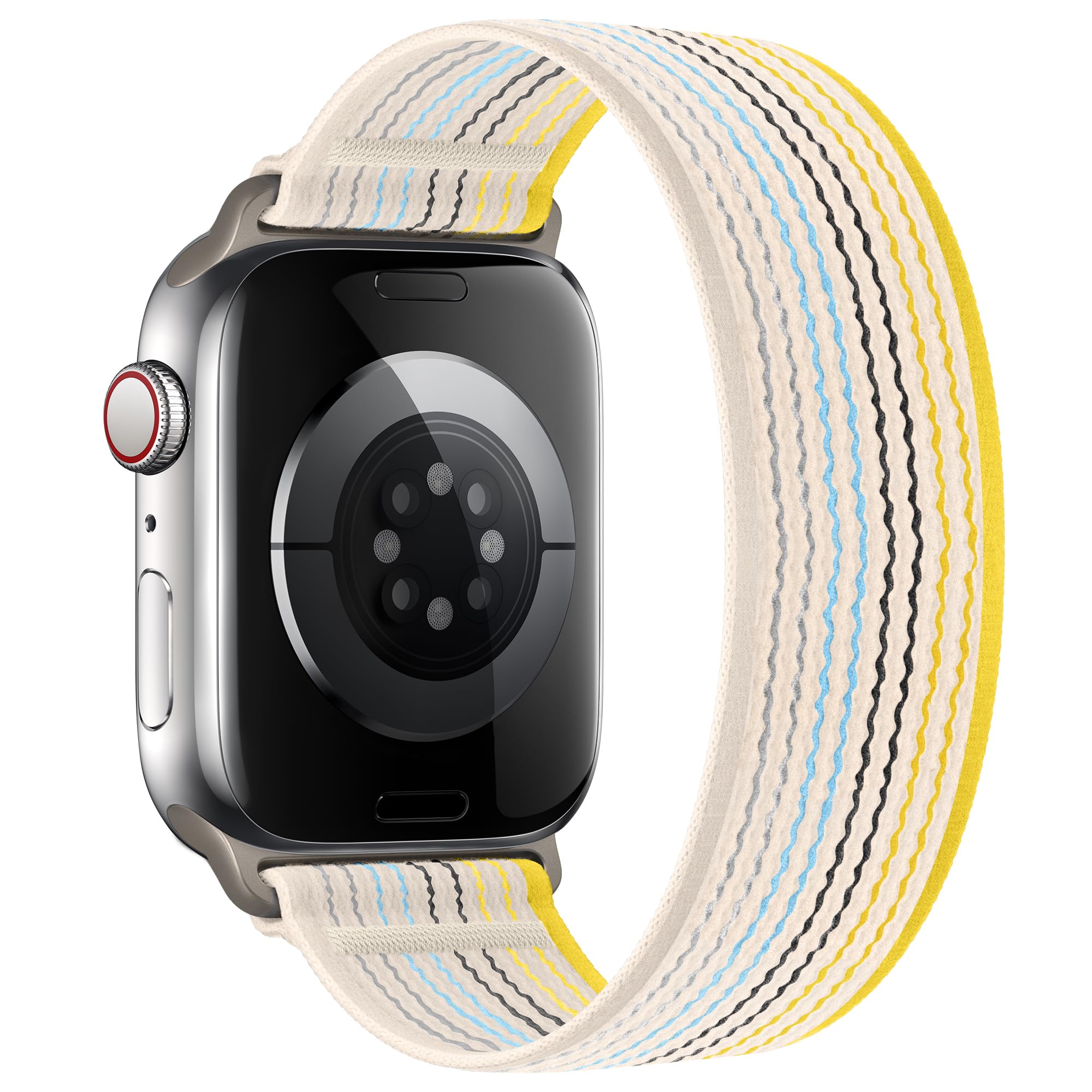 BMBEAR Stretchy Solo Loop Bands Compatible with Apple Watch 38mm 40mm 41mm Braided Elastic Weave Nylon Wristbands Women Men Straps for iWatch Series 7/6/5/4/3/2/1/SE Dark Black — view 40