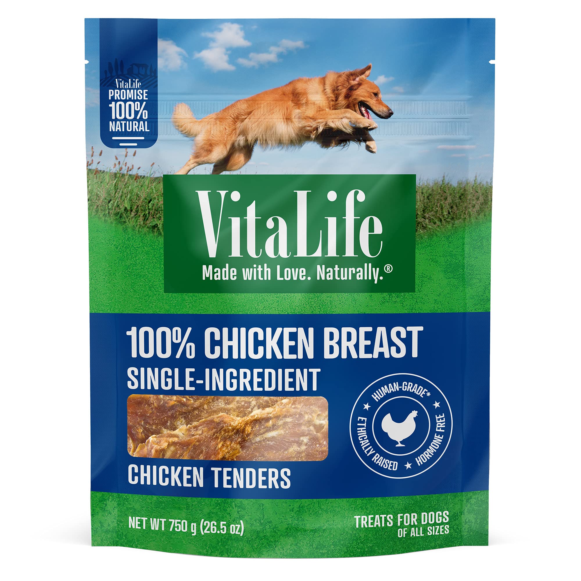 VitaLife All Natural Dog Treats - Chicken Tenders 750g, Dark Green image 2