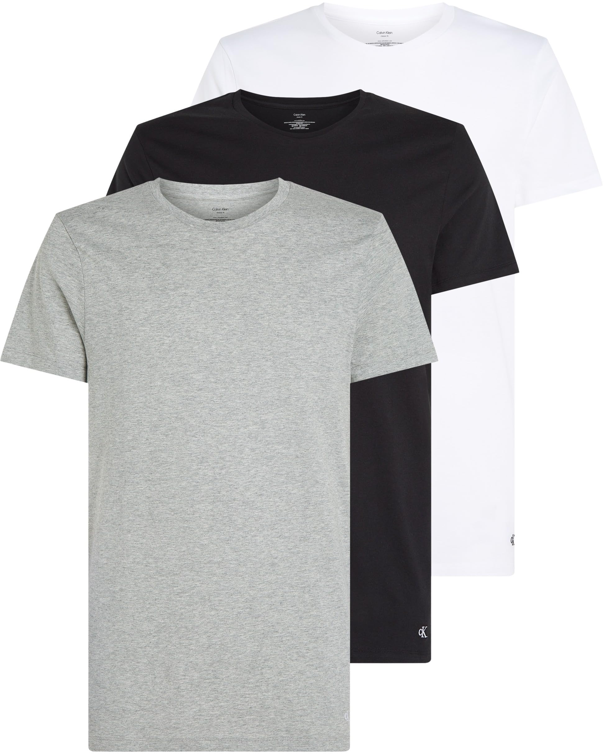 Calvin Klein Uomo T-Shirt Maniche Corte Confezione da 3 in Cotone