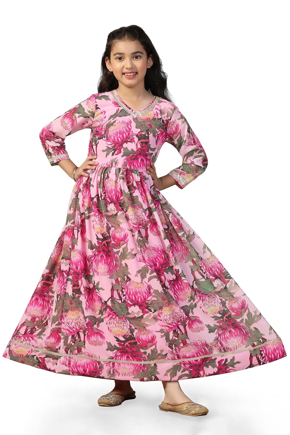 Fashion Dream Girls Floral Georgette Fit & Flare Ethnic Dress|Birthday Maxi for Kids - Review, Price and Buying Guide