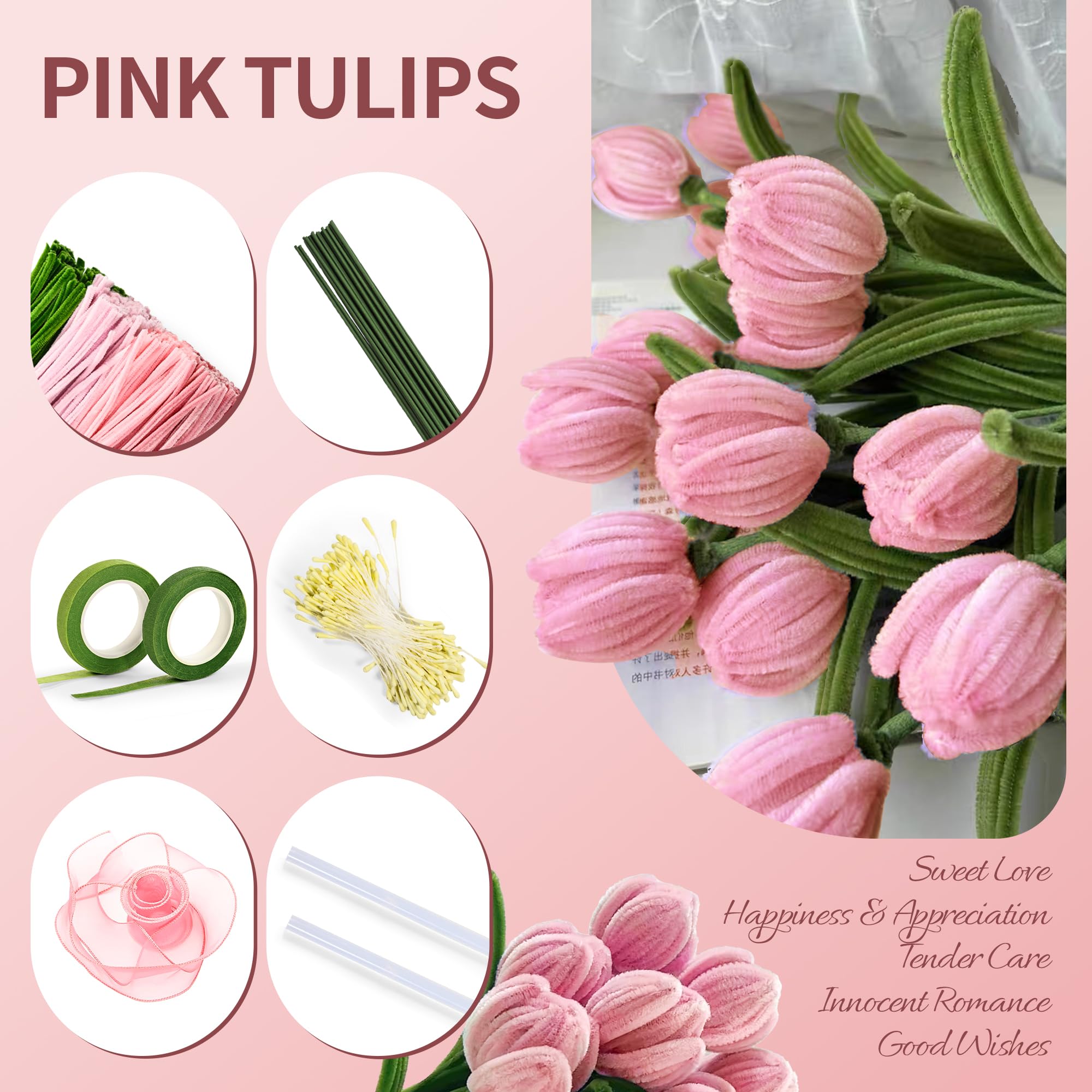 Matériel Création Fleurs Kit Créatif 400 Cure-pipes En Fil Chenille – 4 Couleurs, Avec Tiges Fleurs, Ruban, étamines – Pour Bouquets DIY Et Décoration Bouquet Fait Main Cadeau Matériel Création Fleurs Kit Créatif 400 Cure-pipes En Fil Chenille – 4 Couleurs, Avec Tiges Fleurs, Ruban, étamines – Pour Bouquets DIY Et Décoration Bouquet Fait Main Cadeau
