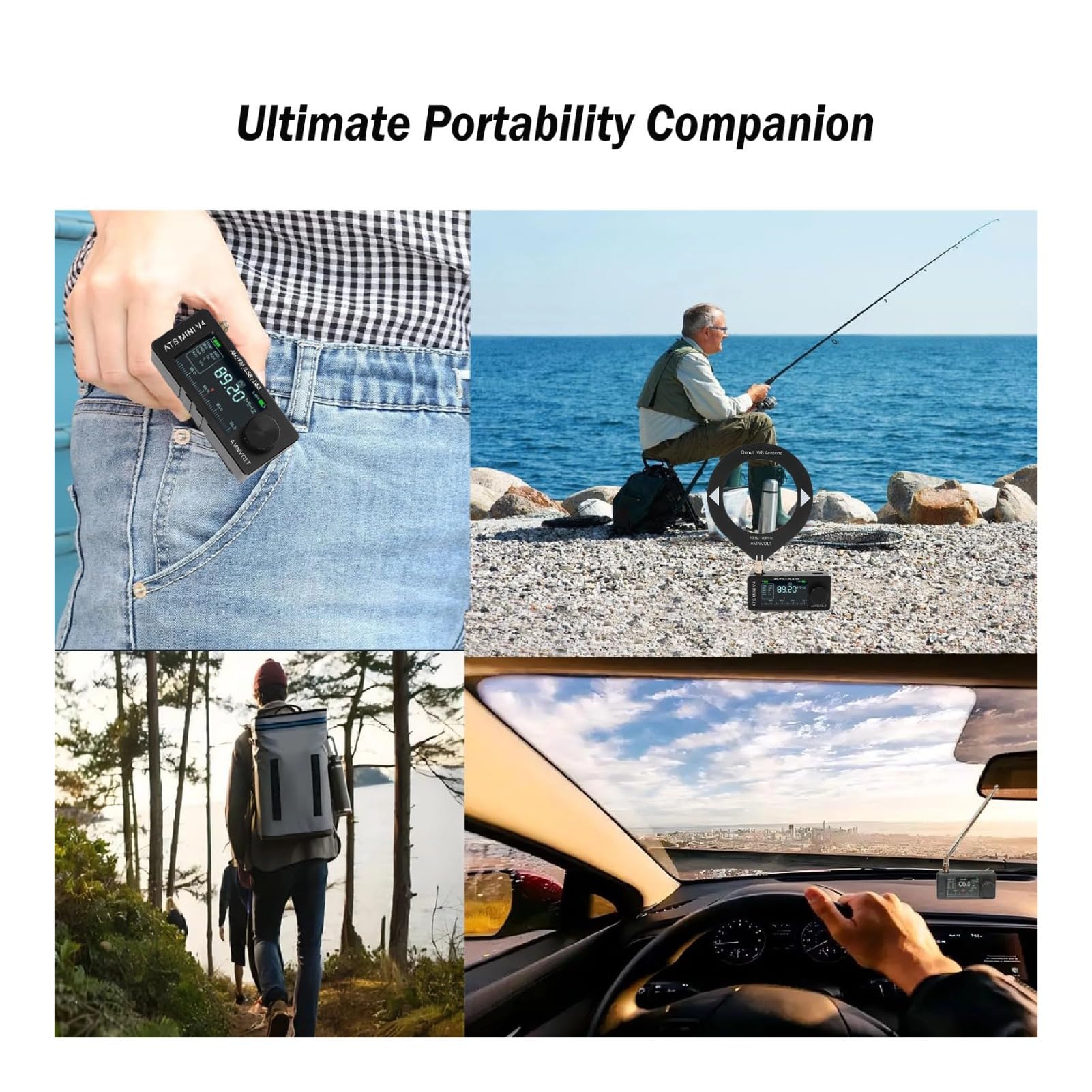 ATS Mini V4 Radio, Si4732 DSP Kurzwellenempfänger, tragbares Allband-Taschenradio mit Hi-Z-Schaltung und Kopfhörerverstärker für Reisen, Radiobegeisterte